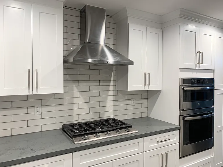 gas range cooktop, built-in microwave and oven