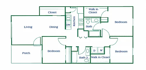Floor plan Three Bedroom