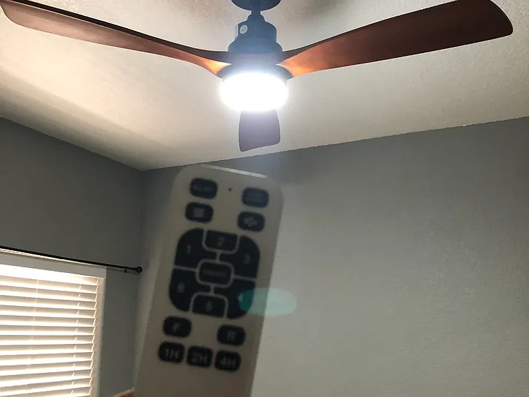 Bedroom 2 has a remote control multi speed fan.
