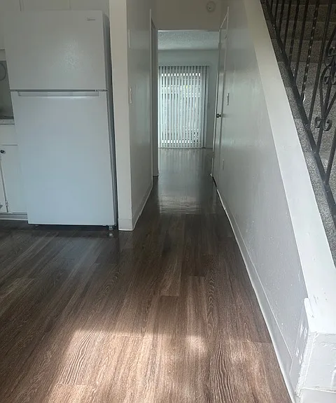 entry view to living room and backyard