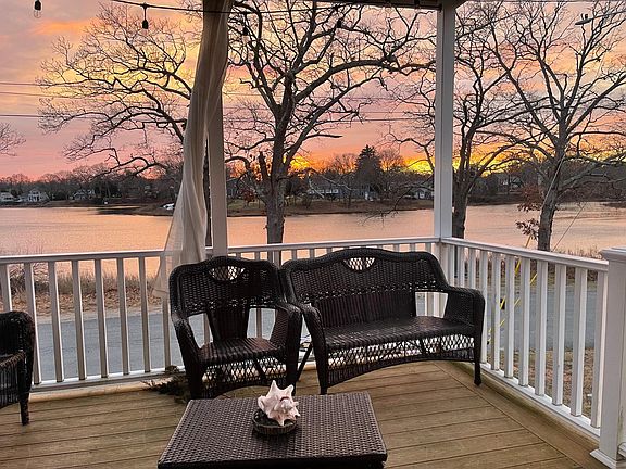 Main deck at sunset facing southwest.