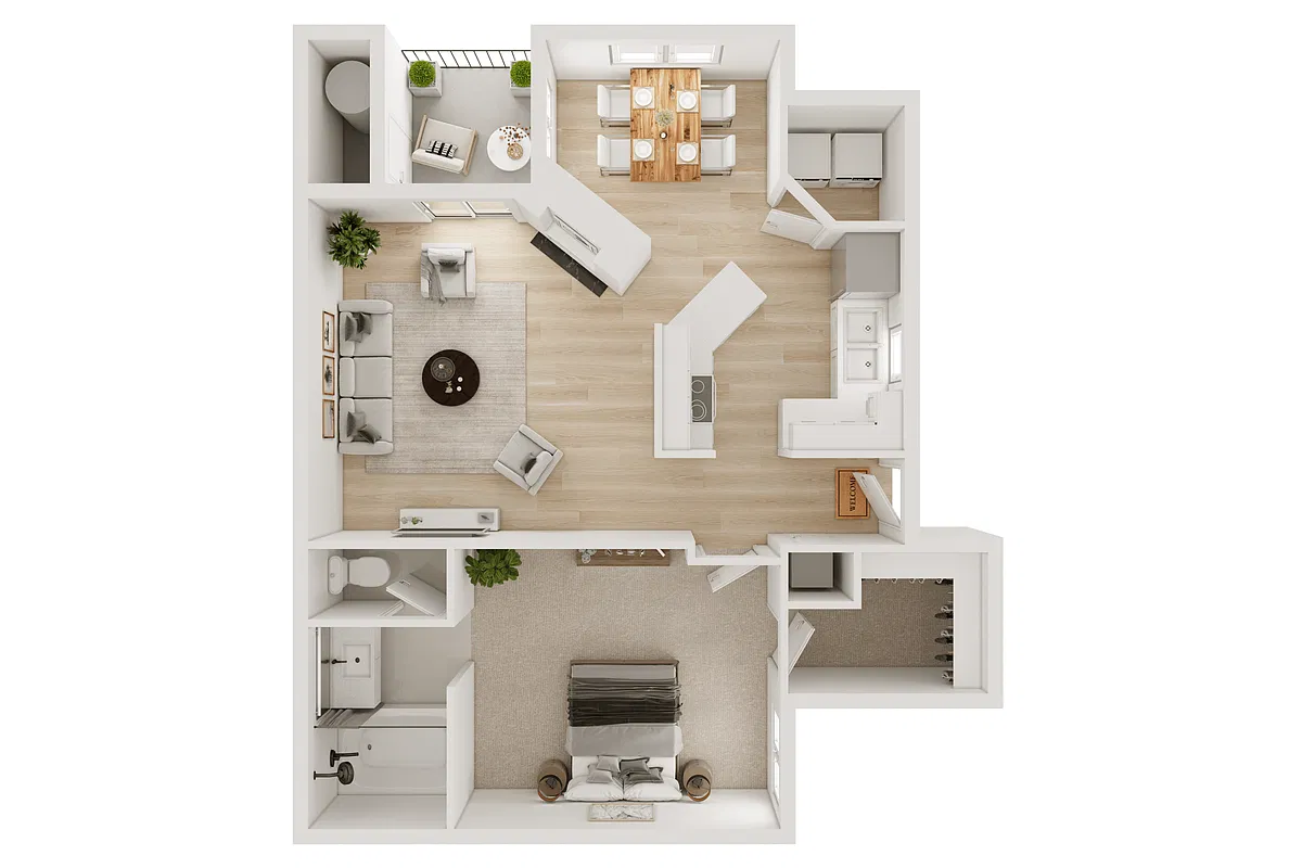 Floor plan 1 Bed 1 Bath