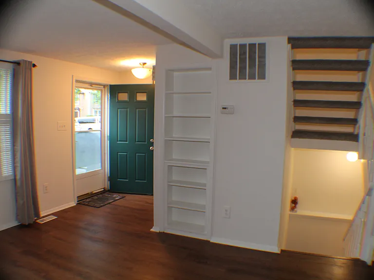 BOOKSHELVES IN LIVING ROOM