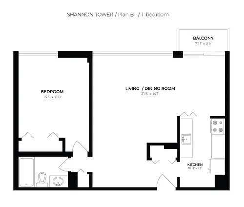 Floor plan 1 Bedroom