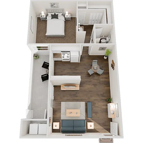 Floor plan 1 Bed 1 Bath