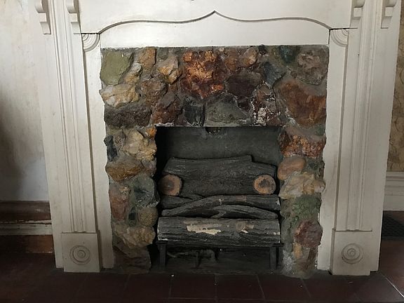 Dining room fireplace
