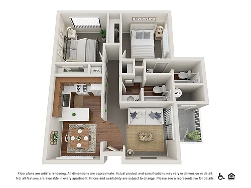 Floor plan Two Bed/Two Bath