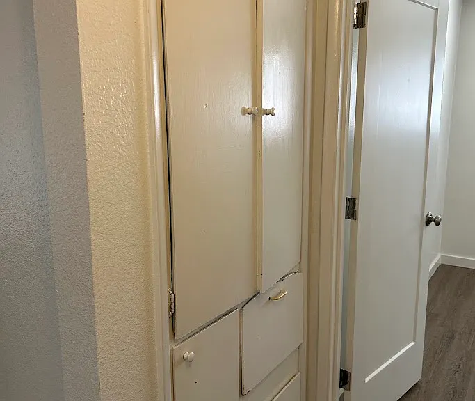 linen storage in hallway