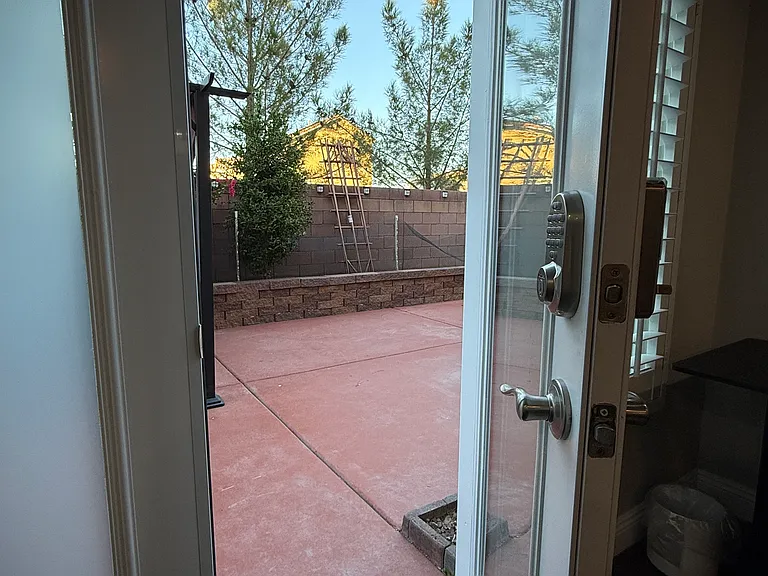 Private keypad entrance to your own backyard = Relaxing.