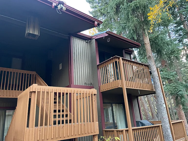 Condo deck upper right.