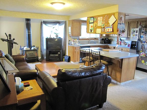 Family Room with wood stove