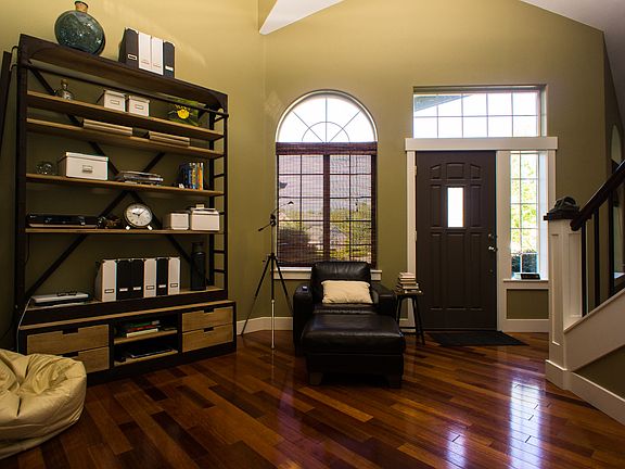 study with recessed tv 