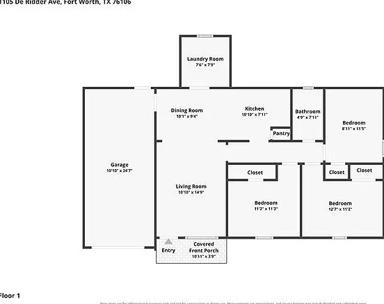 3 bed, 1.0 bath, 864 sqft, $1,595 — Photo 2