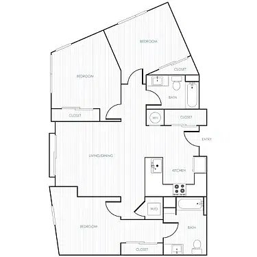 Floor plan Three Bedroom 32B