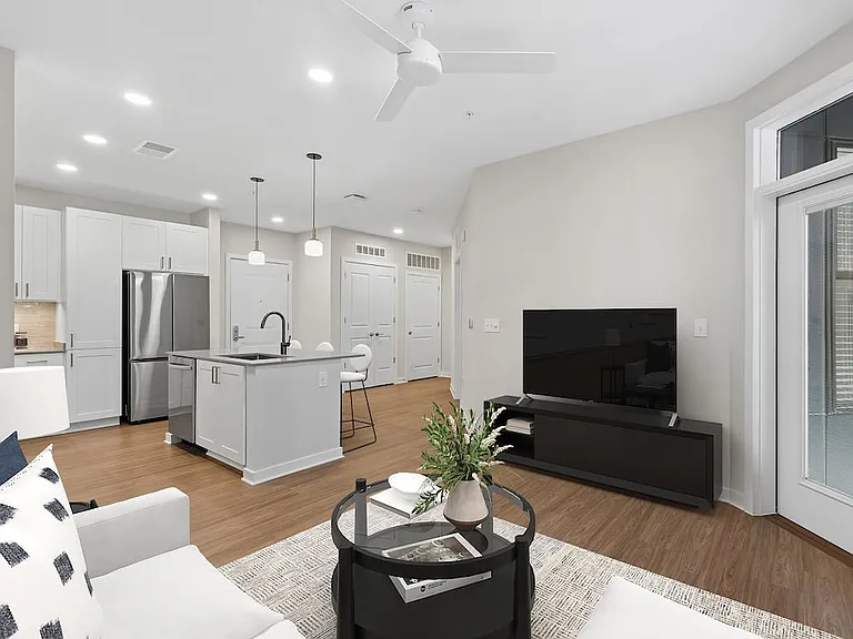 Design Collection II one bedroom corner unit kitchen and living area