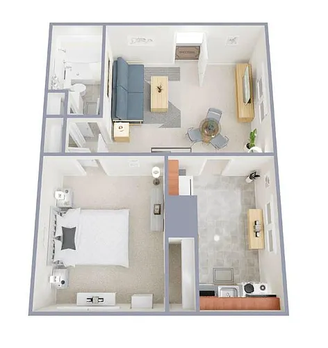 Floor plan 1 Bedroom 1 Bath