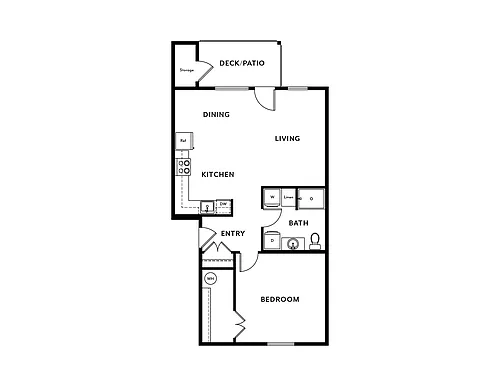 Floor plan Canoe One Bedroom