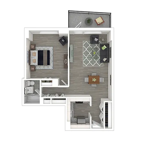 Floor plan A3R - Renovated Bed/1 Bath