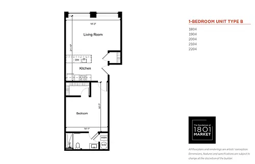 Floor plan One Bedroom B