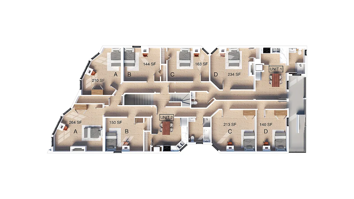Floor plan 2 Bedroom | 1 Bath