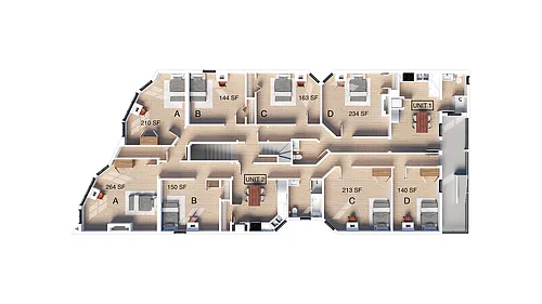 Floor plan 4 Bedroom | 1 Bath