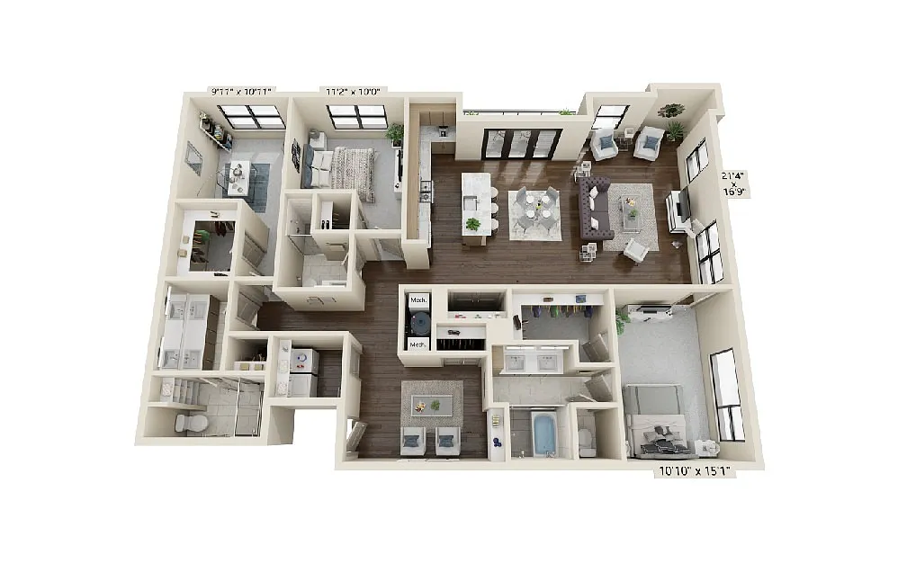 Floor plan 3 bedroom 3 bath