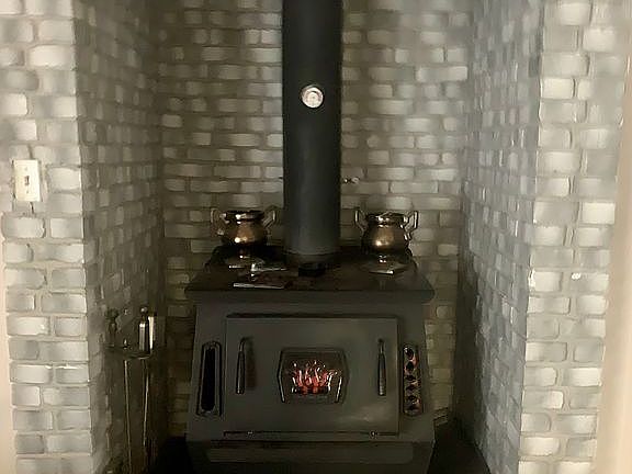 Pellet stove in large living