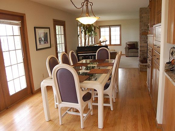 Dining area with beautiful lakeview and hardwood floor