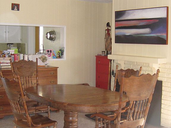 Dining room with fireplace