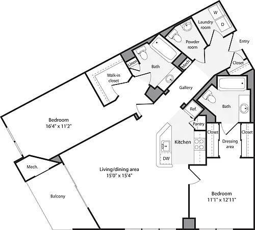 Floor plan 2 Bedrooms J