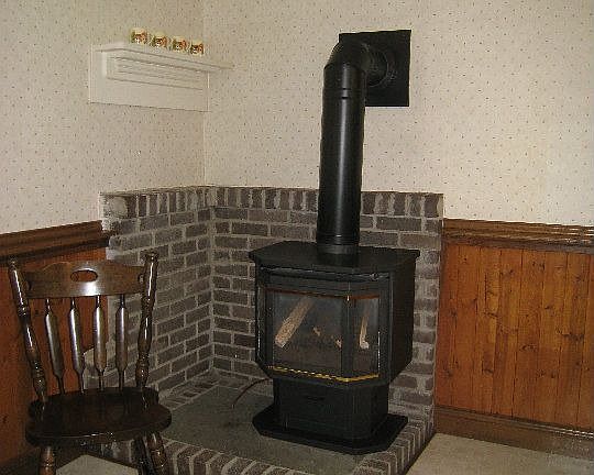 Gas stove in kitchen