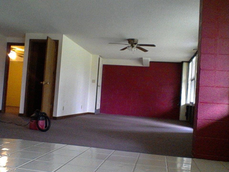 looking from kitchen into living room,dinning area