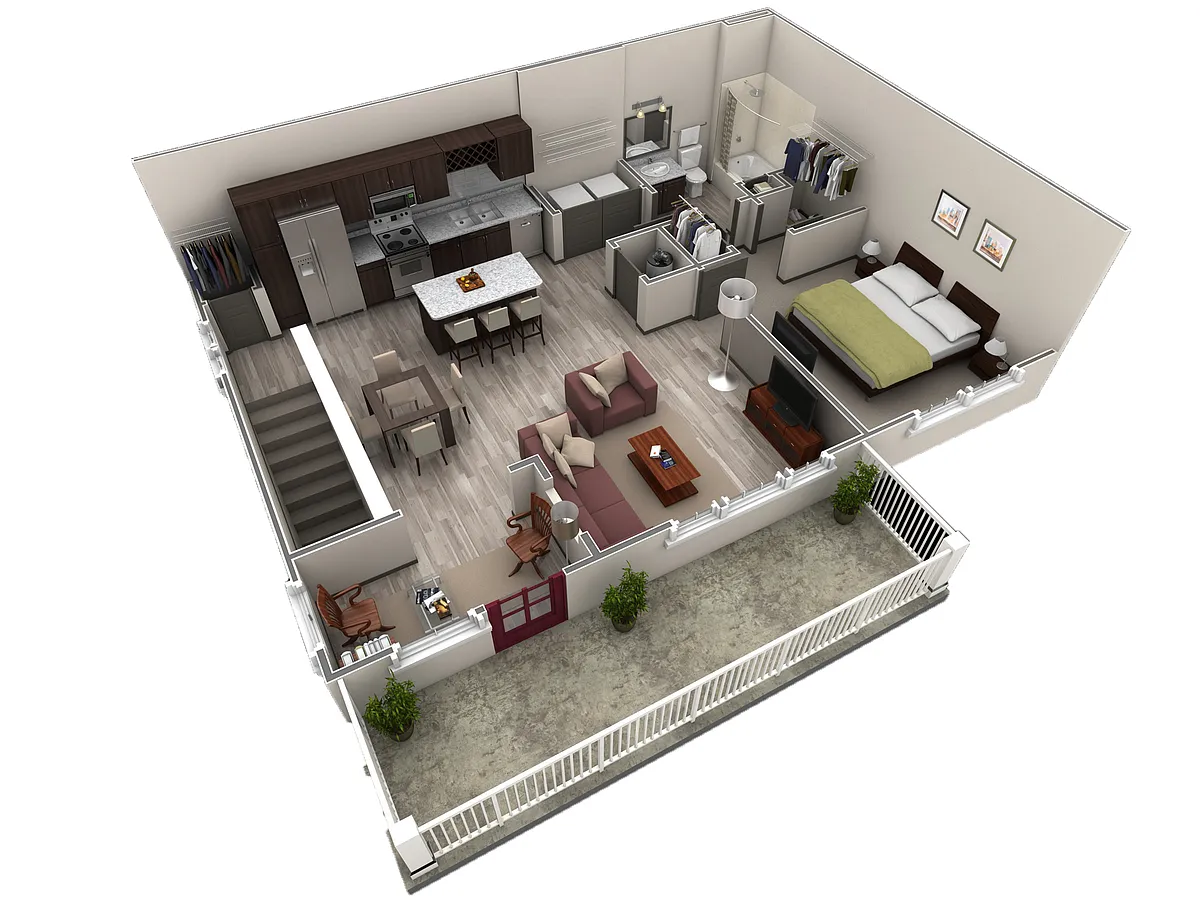 Floor plan 1 BR Grand Overlook