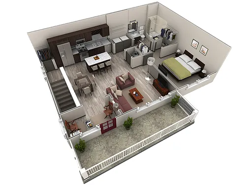 Floor plan 1 BR Grand Overlook