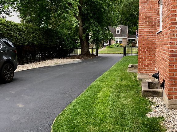 Just sealed & river rock