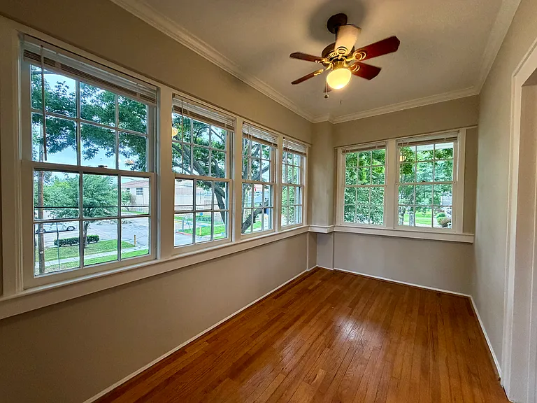 Sunroom looking out over the park