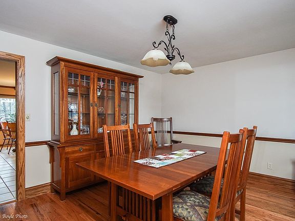 Formal dining room with new hardwood floors.