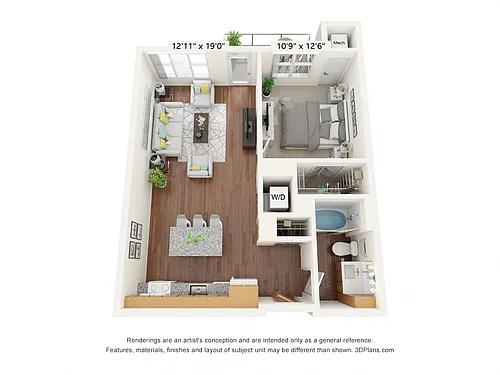 Floor plan One Bedroom B