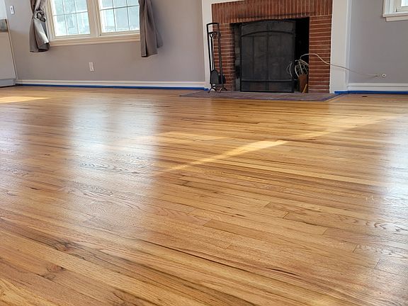 Refinished solid oak hard wood floors