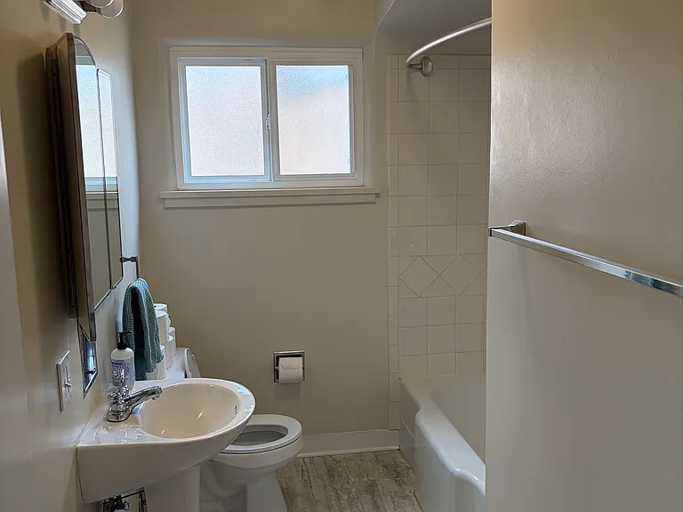 Main bathroom, between two bedrooms on south side of house