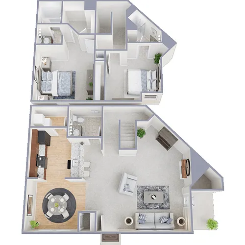 Floor plan 2 Bed 2 Bath Townhouse