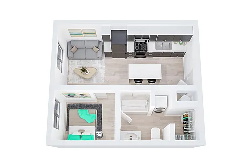 Floor plan 1BR/1BA - The X
