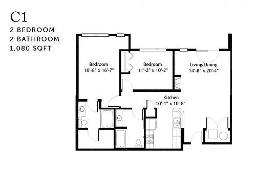 Floor plan C1r Two Bedroom