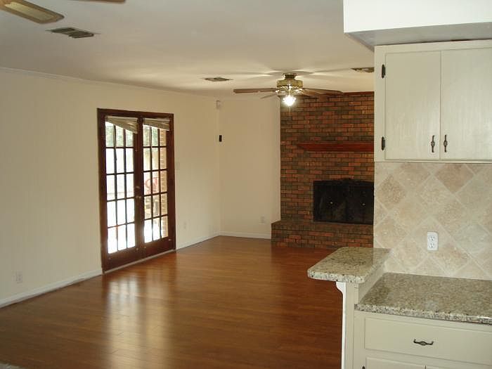 Den with fireplace