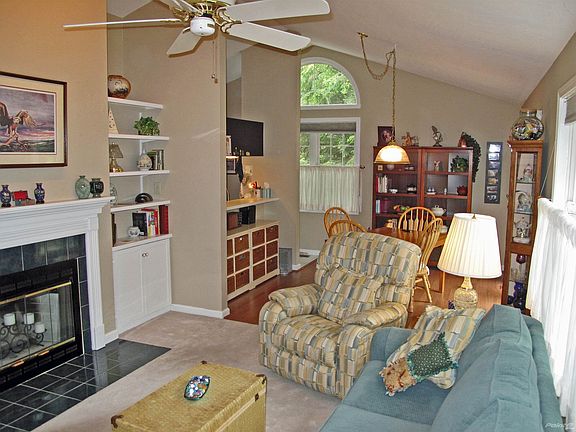 The Living Room also features built-in bookcases.