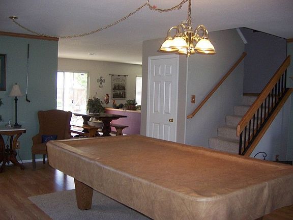 Living Room made into "pool hall"