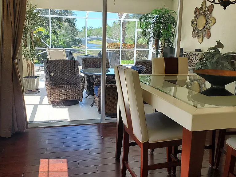 Dining room to patio and waterway