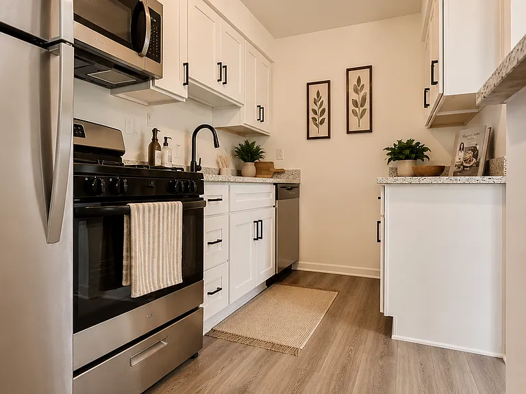 Modern sleek kitchen with neutral tones