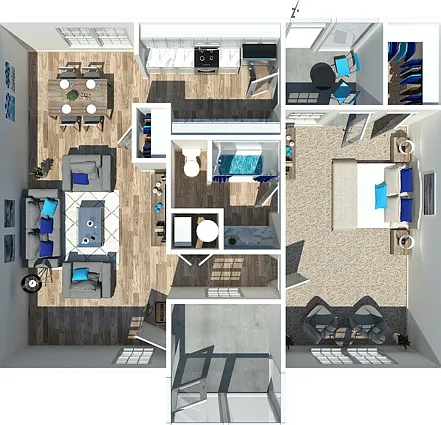 One Bedroom and One Bathroom with Private Patio One Bedroom and One Bathroom with Private Patio