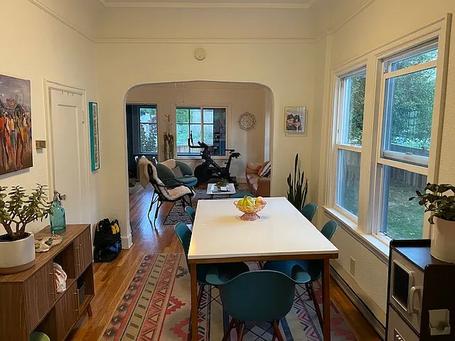 Dining room looking into living room